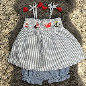 Mud Pie Sail Toddler Girl Short Set size 2T-3T